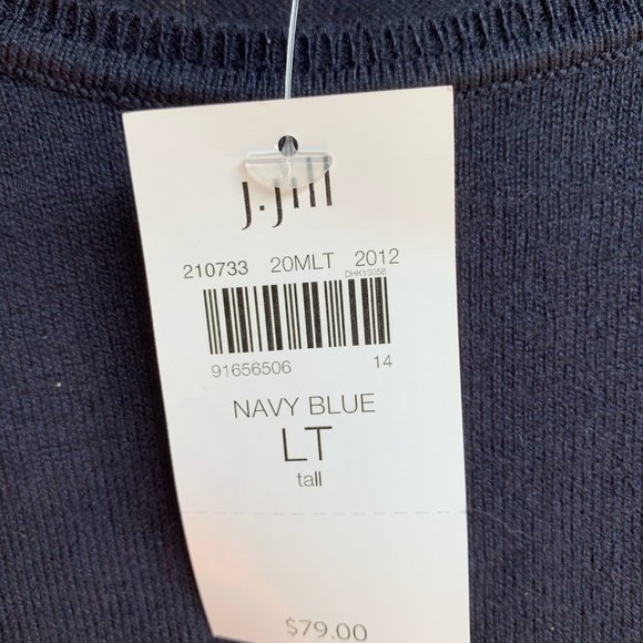 NWT $79 J.Jill Navy blue tunic sweater with ribbing godet Large Tall LT - XL - Picture 4 of 7